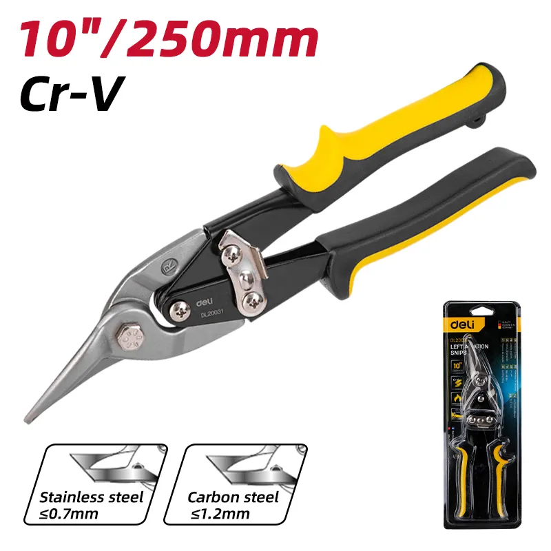 Deli EDL20031 Авиационные ножницы 10"(250mm) желтые