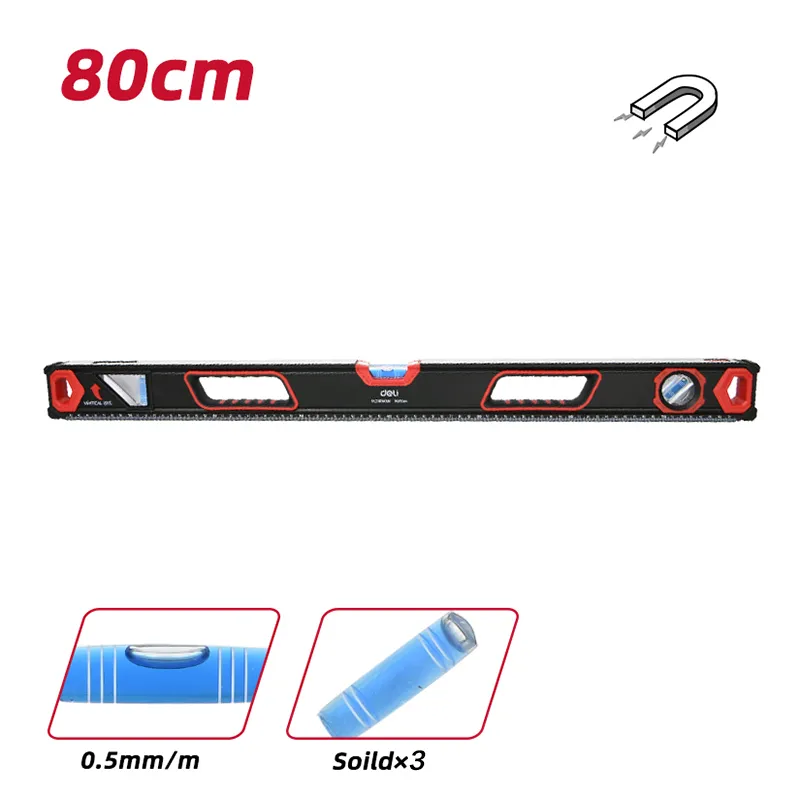 Deli EDL290800K Строительный уровень с двойным обзором 800mm черный