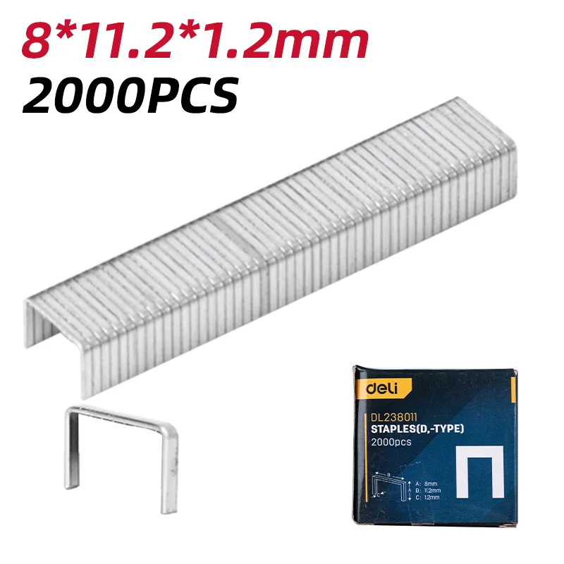 Deli EDL238011 Скоба (Тип 53F) 8x11.2x1.2mm серебристая