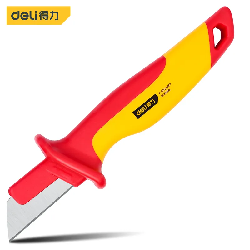 Deli DL515185 Изолированный нож для снятия изоляции плоского кабеля 185mm Red
