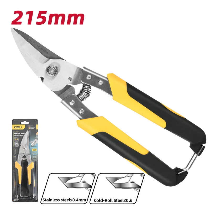 Deli EDL351215 Ножницы по металлу 8.5"(215mm) Yellow