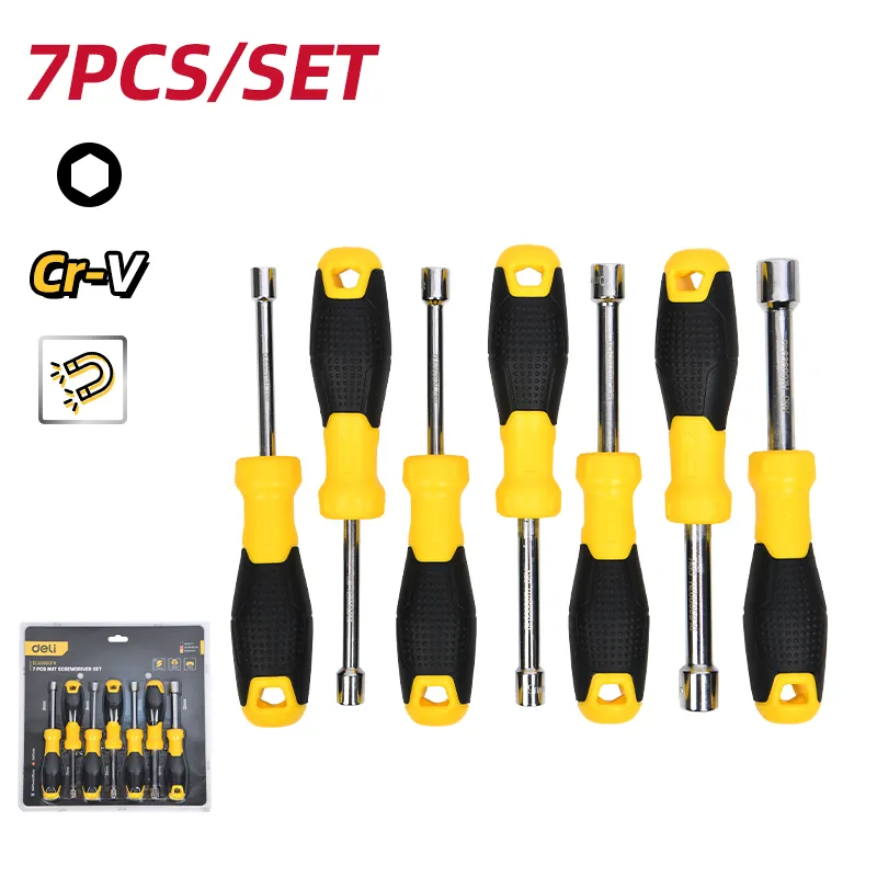 Deli EDL636007H Набор отверток для гаек 7Pcs/Set желтый