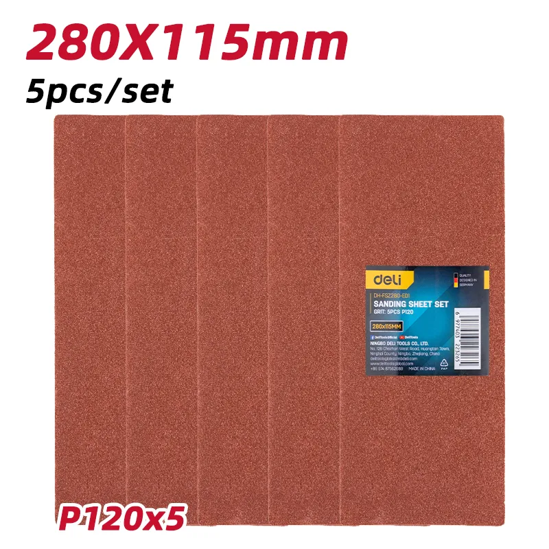 Deli EDH-FSZ280-ED1 Набор шлифовальных листов 280x115mm Red