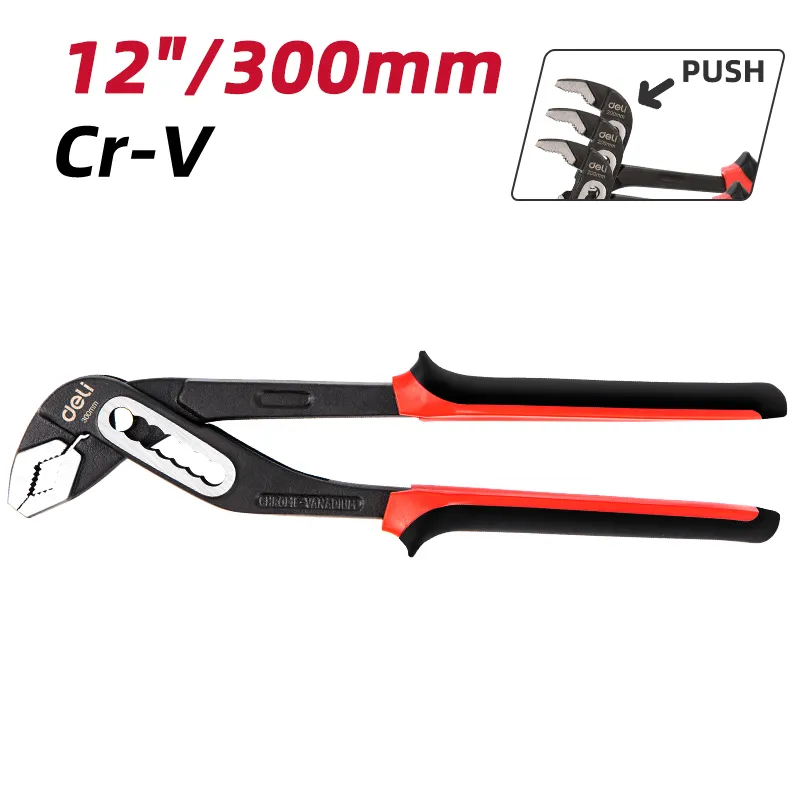 Deli EDL2612Z Профессиональные водяные насосные плоскогубцы 12" Red