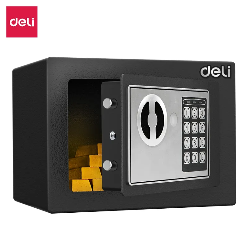 Deli T510 Цифровой сейф Размер(см):17*23*17;Толщина двери/коробки:3/1мм; Черный