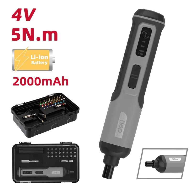 Deli DC161 Литий-ионный аккумуляторный шуруповерт 4V 5N.m Черный