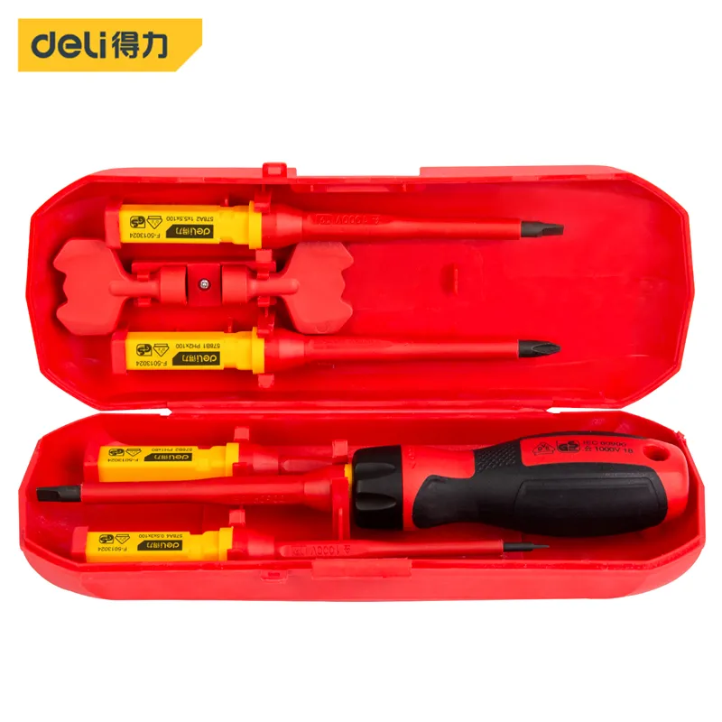 Deli DL510107 Набор инструментов для изоляции 7 шт. Красный