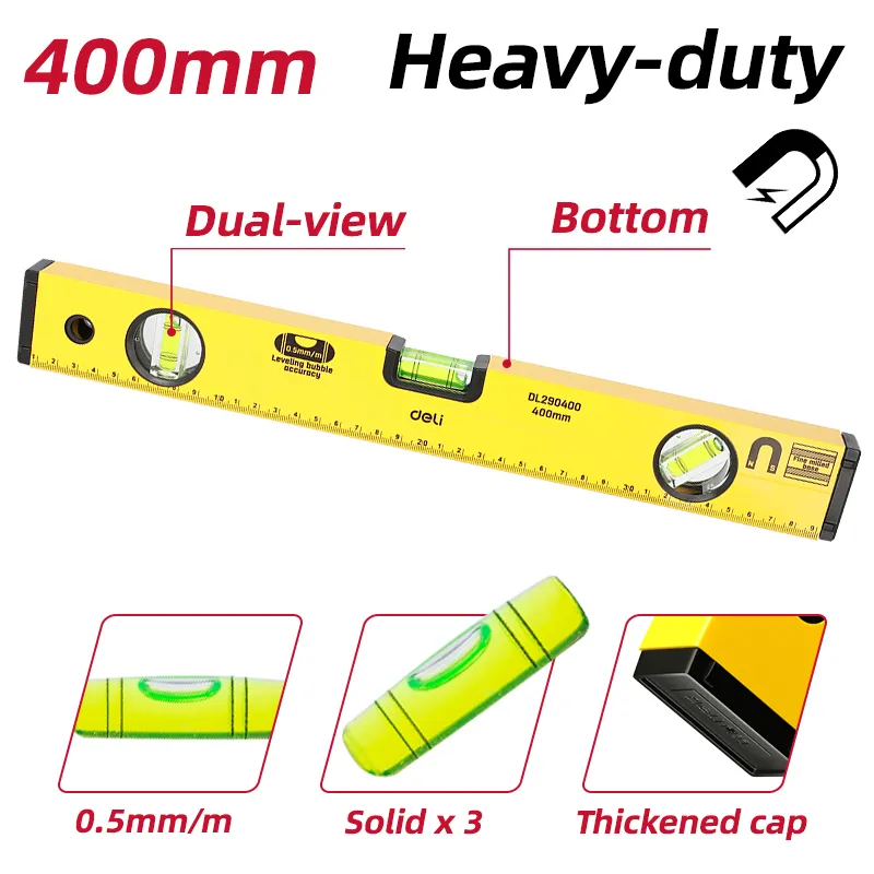 Deli EDL290400 Уровни Spirit 400(mm) Желтые