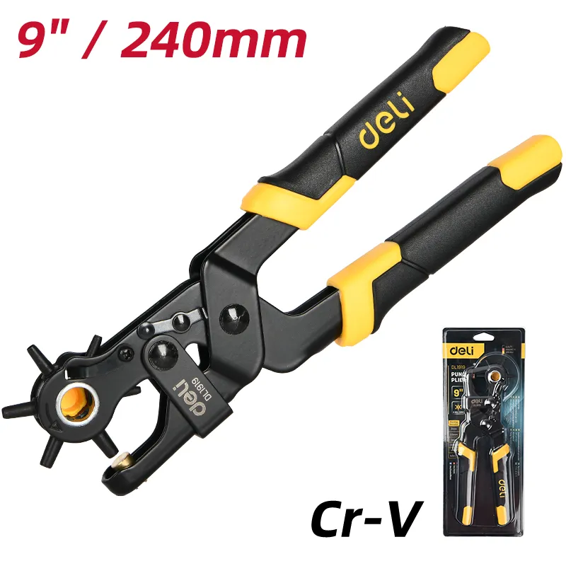 Deli EDL1919 Кожаный пробойник 9" желтый