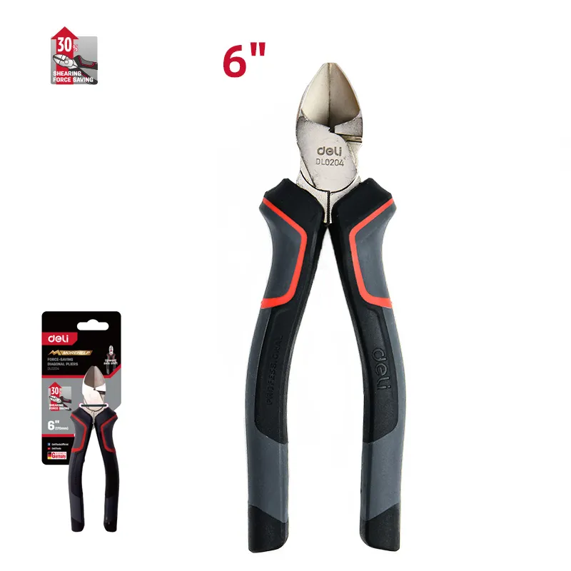 Deli EDL0204 Профессиональные диагональные кусачки 6" Red с экономией усилий