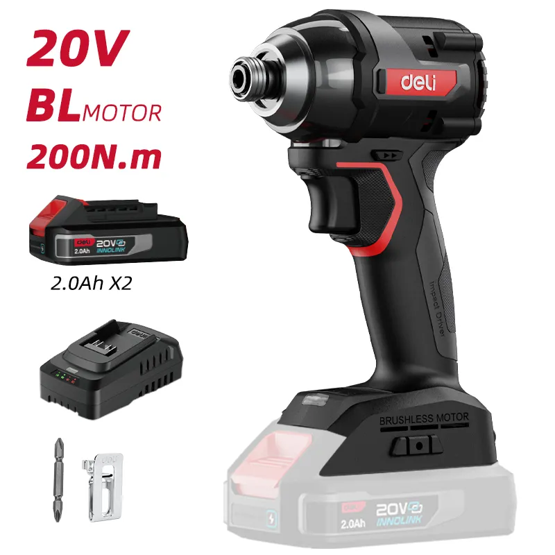 Deli EDE-QZ20-1D2 Литий-ионный ударный драйвер 20V 200N.m Red