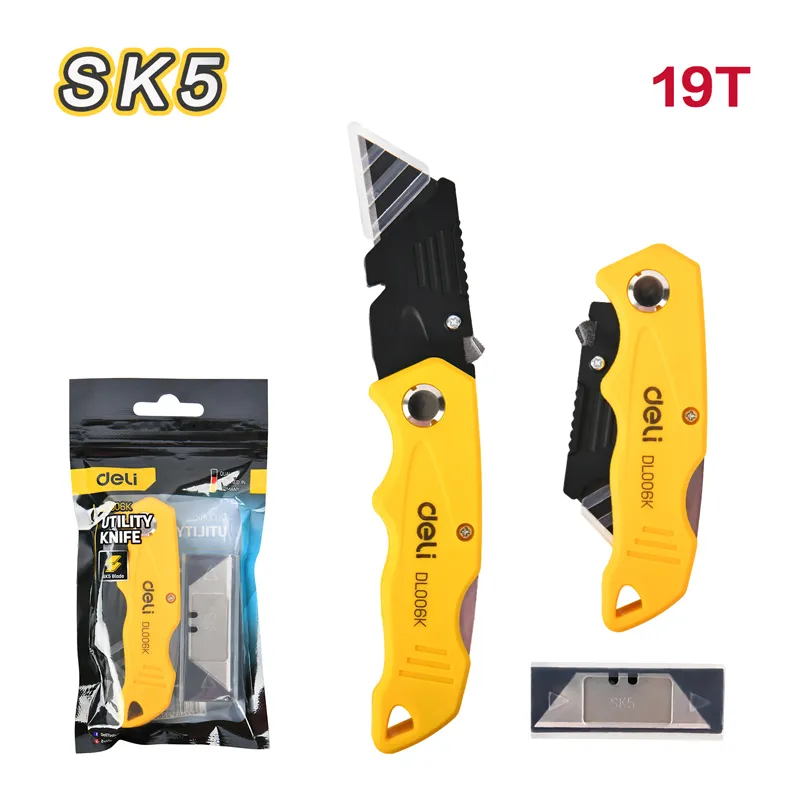 Deli EDL006K Складной нож 19T Yellow