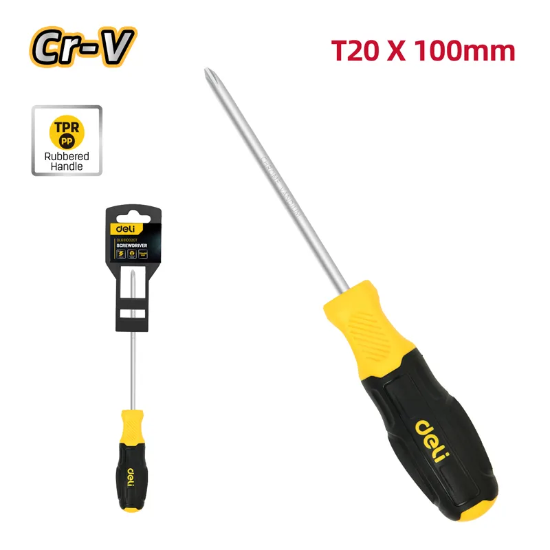 Deli EDL6310020T Отвертка Torx T20×100mm Yellow