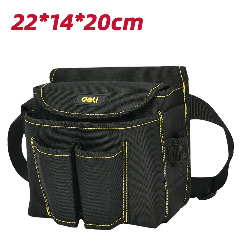 Deli EDL-P4 Поясная сумка для инструментов 22x14x20см чёрная
