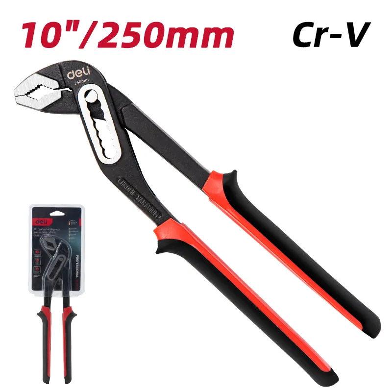 Deli EDL2610Z Профессиональные водяные клещи 10" красные
