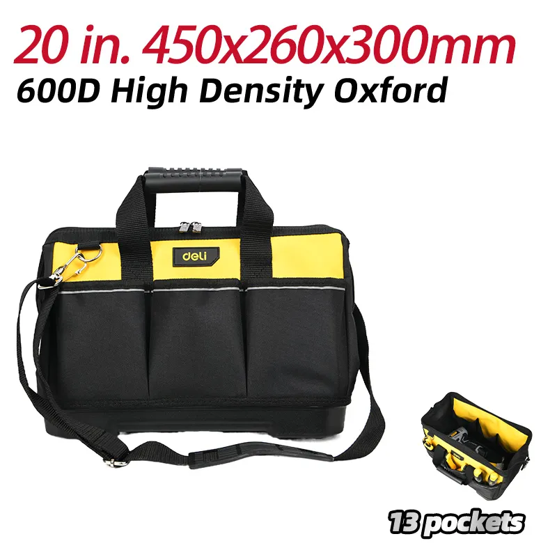 Deli EDL586121 Сумка для инструментов 20in. с пластиковым дном 20in. Черный+Желтый