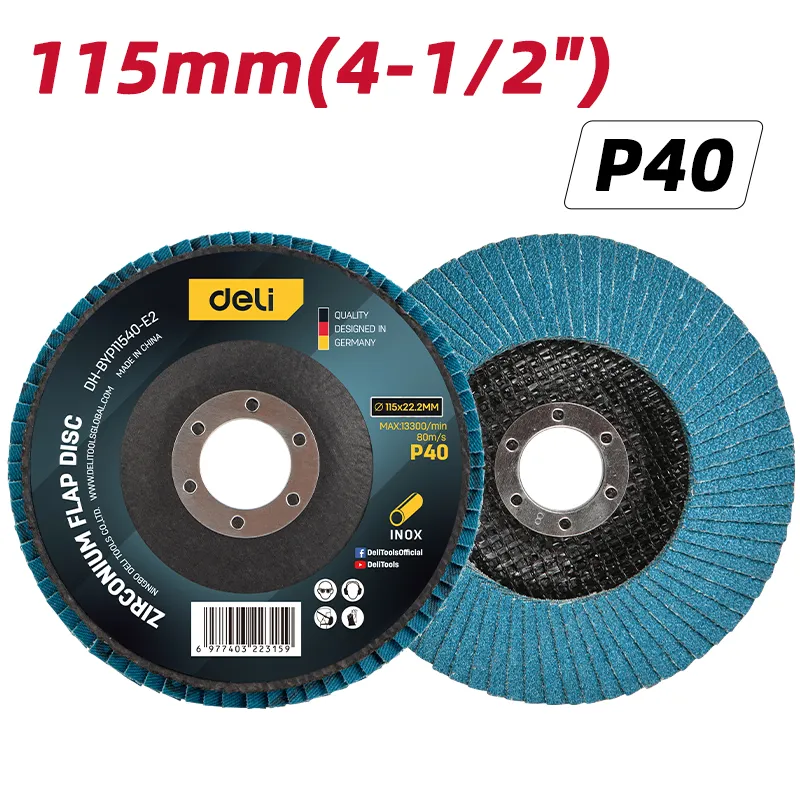Deli EDH-BYP11540-E2 Циркониевый лепестковый диск 115mm P40 Blue