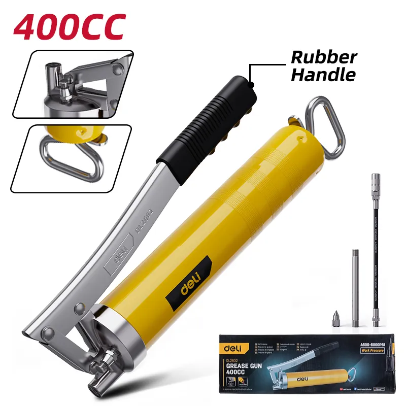 Deli EDL2602 Смазочный пистолет 400cc желтый