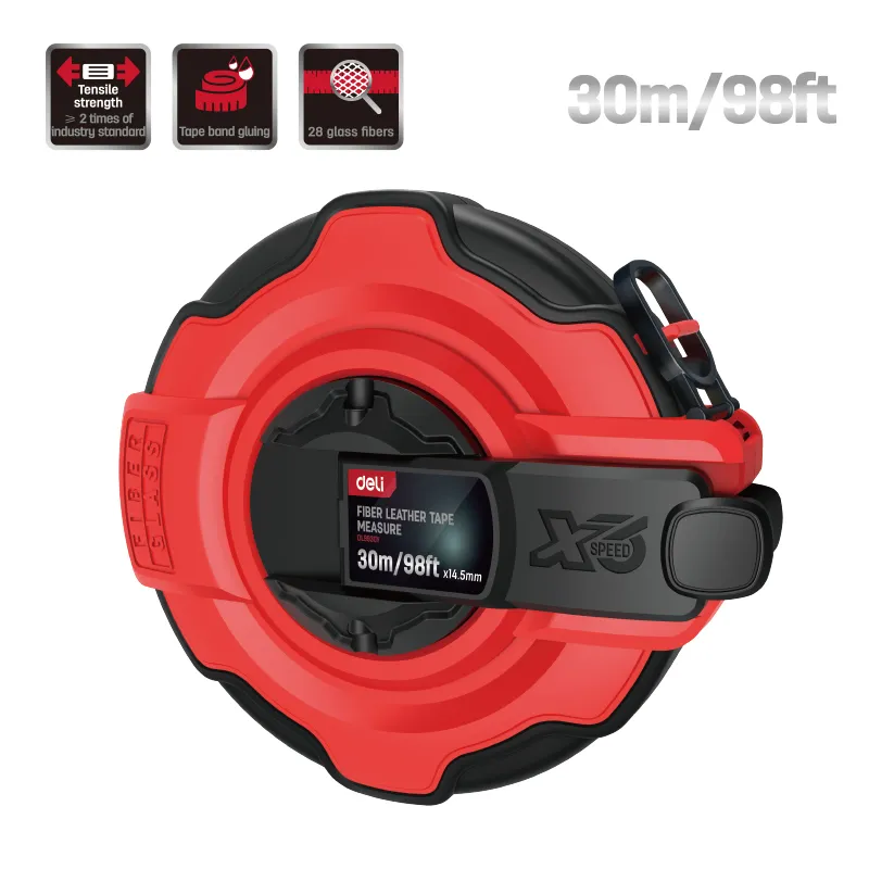 Deli EDL9930Y Длинная рулетка 30м/98ft*14.5mm красная