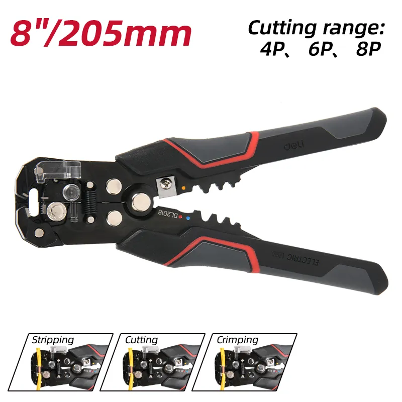 Deli EDL2018 Съемник изоляции 0.2-6mm2 желтый+черный