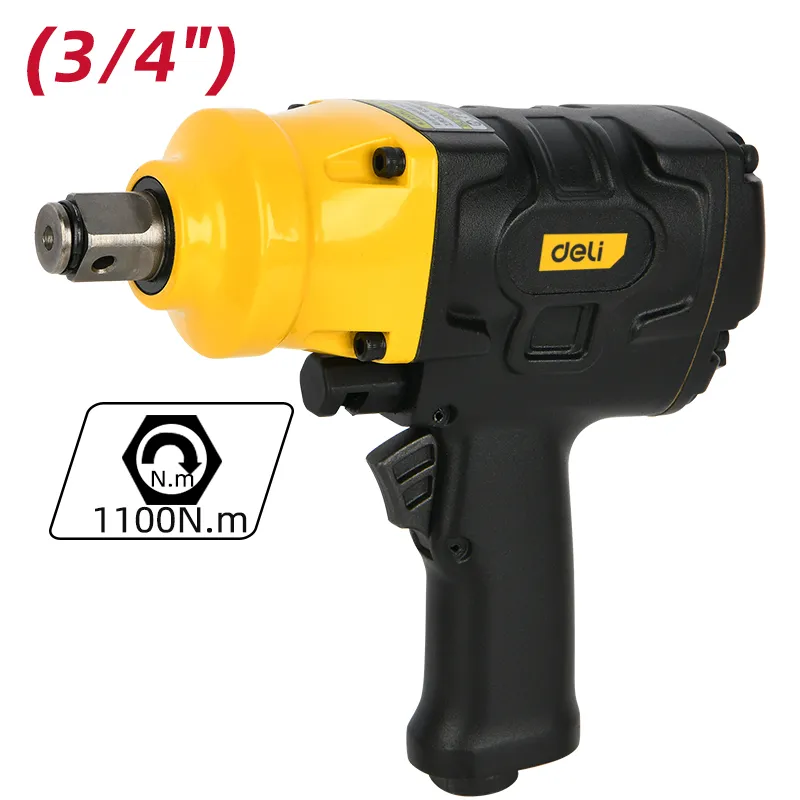 Deli EDL-QDB43-1180E1 Пневматический ударный гайковерт 3/4"(1100Nm) Желтый+Черный