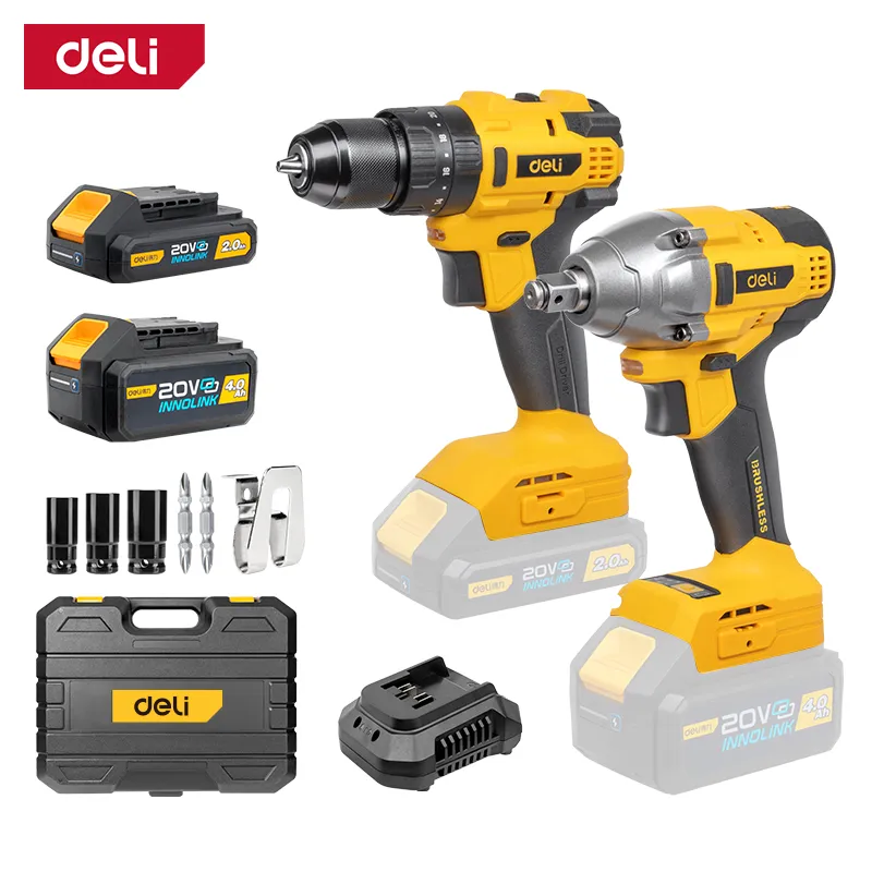 Deli DC901 Комбо набор Дрель и гаечный ключ 15 Yellow