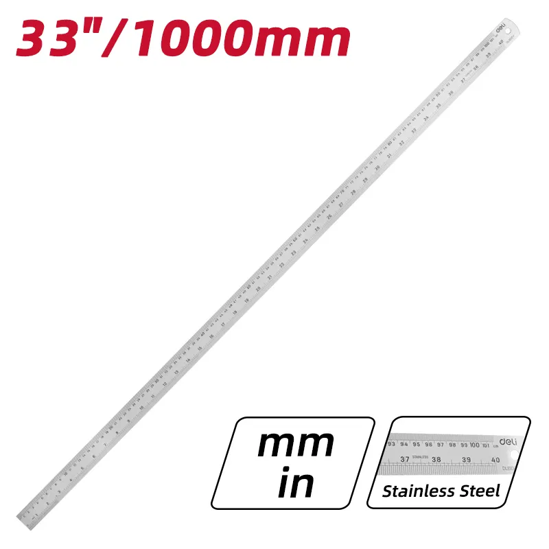 Deli EDL8100Y Стальная линейка 1000(mm) серебристая