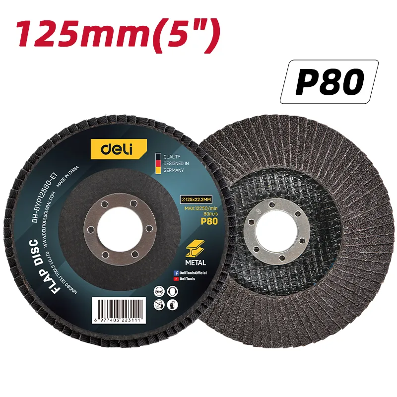 Deli EDH-BYP12580-E1 Лепестковый диск 125mm P80 Brown