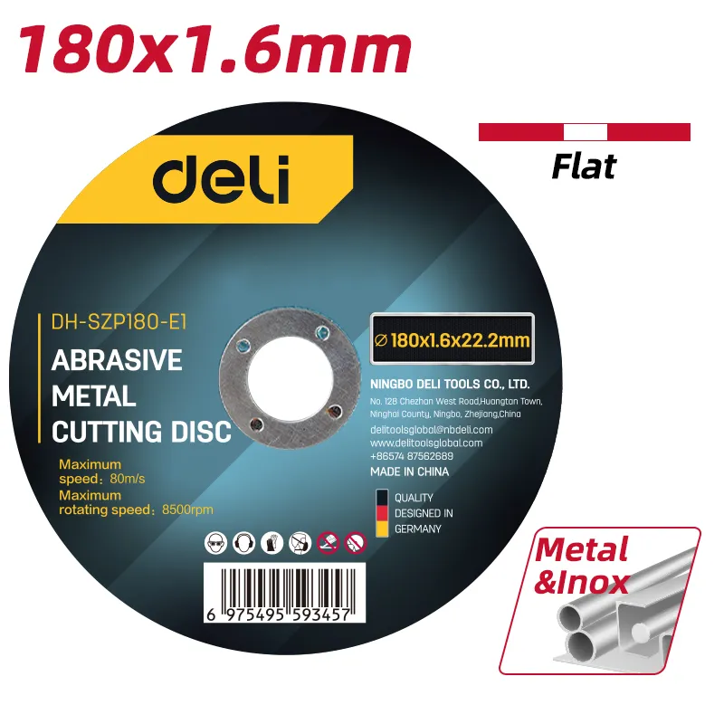 Deli DH-SZP180-E1 Абразивный диск для резки металла 180x1.6x22.2mm Black