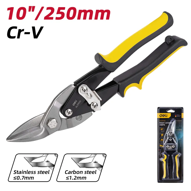 Deli EDL20032 Авиационные ножницы 10"(250mm) желтые