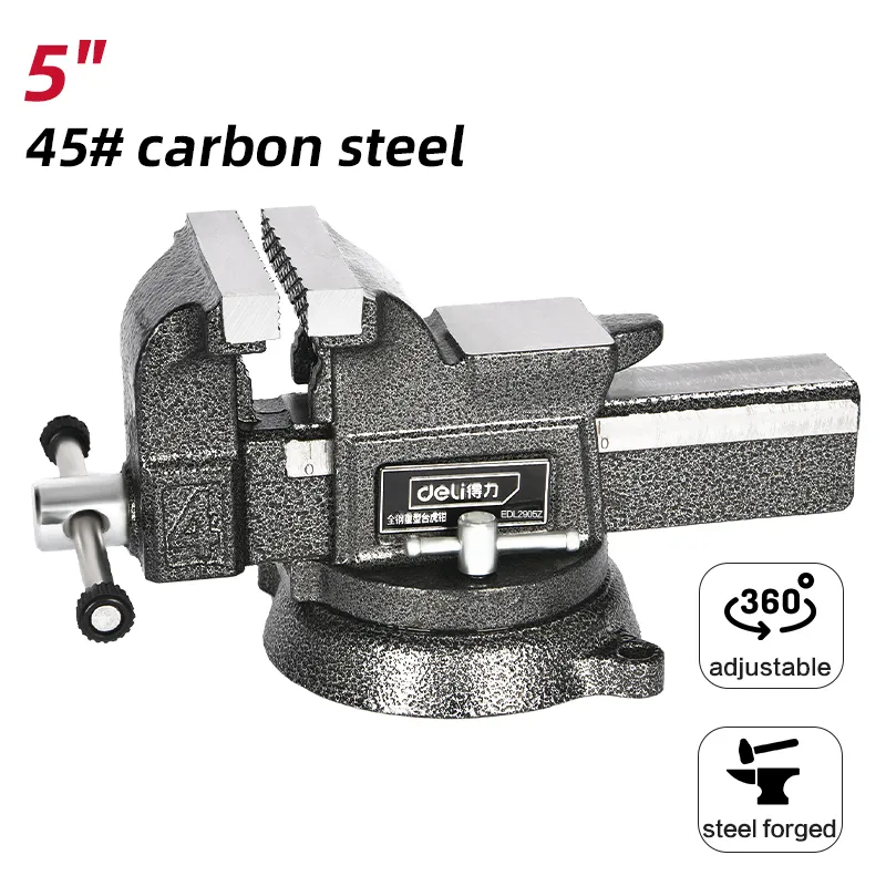 Deli EDL2905Z Тиски настольные 5" Серые