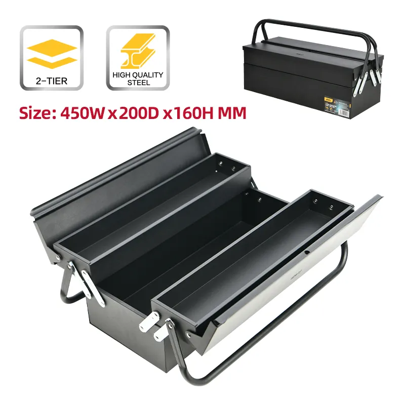 Deli EDL6231 Ящик для инструментов консольный 3-уровневый стальной 450W x 200D x 160H MM черный