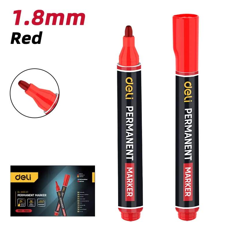 Deli EDL-JH03-E1 Перманентный маркер 1.8mm красный